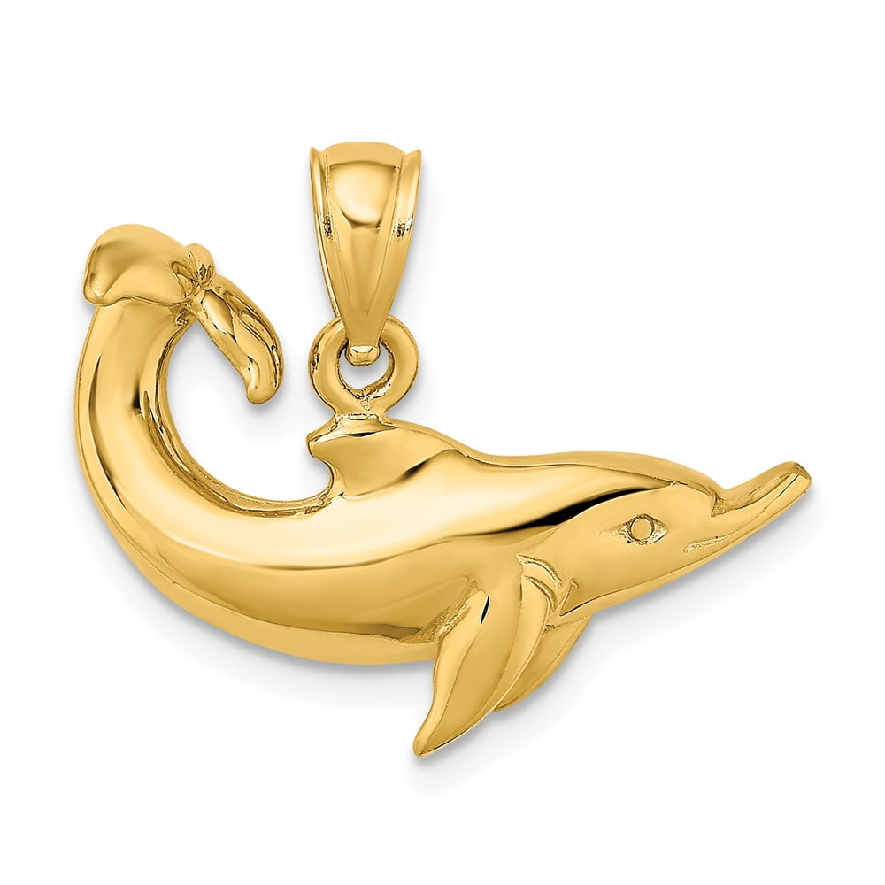 Details about   14K Yellow Gold Dolphin Charm Pendant MSRP $338