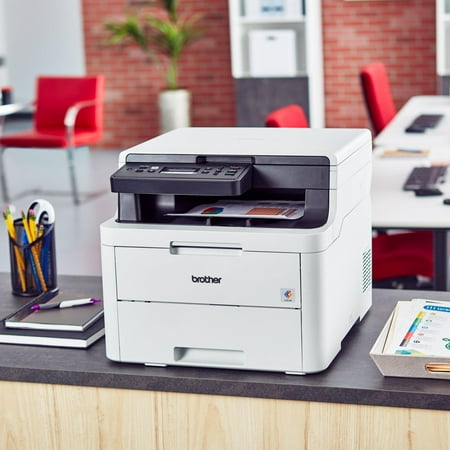 Brother HL-L3290CDW Compact Digital Color Printer Providing Laser Quality Results with Convenient Flatbed Copy & Scan, Plus Wireless and Duplex (Best Flatbed Scanner For Negatives)