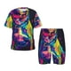 thumbnail image 1 of Fotbe Neon Pop Art Pitbull Pijama Estampada de 2 Piezas para Niños – Ropa de Dormir de Manga Corta Cómoda para Niños y Niñas, Camiseta y Shorts de Algodón-XX-Large, 1 of 6