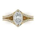 thumbnail image 2 of 1.2ct marquise cut clear moissanite 14k yellow gold halo Bridal Wedding Engagement Promise Anniversary Ring for Women size 4.25, 2 of 7