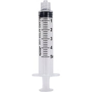 5mL Luer Lock Syringe (100 Pack), Sterile, Individually Wrapped, Syringes for Liquid, Scientific Labs, Feeding Syringes for Pets, Measurement, Medicine, Dispensing, Oral, Clear