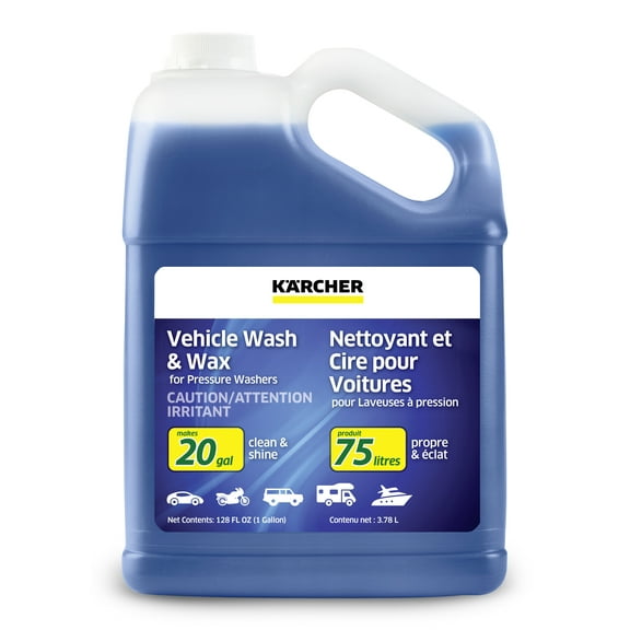 Karcher Pressure Washer Detergent, Vehicle Wash & Wax, Cars, Bicycles, Boats and other Vehicles- 1 Gallon