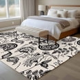 thumbnail image 4 of 5'x8' Area Rugs, Black Spring Floral Indoor Outdoor Area Rug for Living Room Bedroom, Summer Botanical Farmhouse Vintage Washable Bathroom Rugs Kitchen Floor Carpet Mats Home Decor Aesthetic, 4 of 7