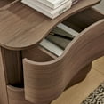 thumbnail image 4 of Mirae 2-Drawer Curved Nightstand in Brushed Brown Oak, 4 of 8