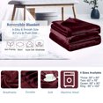 thumbnail image 3 of PiccoCasa Soft Plush Lightweight Fleece Blanket for Bed Couch Sofa Burgundy 65" x 90", 3 of 6