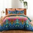 thumbnail image 4 of Levtex Home - Mackenzie Comforter Set - King Comforter + Two King Pillow Cases - Bohemian - Teal, Orange, Yellow, Green, Blue - Comforter (106 x 94in.) and Pillow Case (36 x 20in. ) - Cotton, 4 of 5