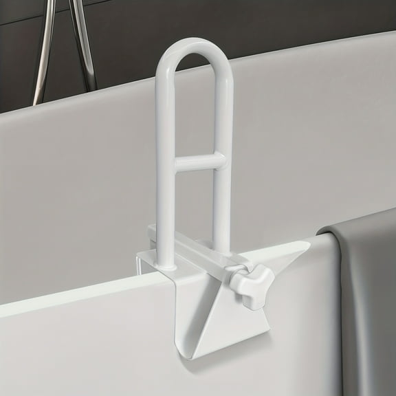 Adjustable Bathtub Safety Rail, Heavy-Duty Bathtub Grab Bar, Non-Slip Grip Bathtub Handle Grab Bars For Bathroom, Safety Handle Rail For Seniors And Elderly, White