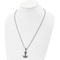 thumbnail image 4 of Chisel Stainless Steel Antiqued and Polished Anchor with Rope Pendant on a Ball Chain Necklace - 24", 4 of 8