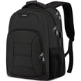 thumbnail image 1 of Mochila para portátil Liokesa, color negro, 19,3 x 12,6 x 8,3 pulgadas, 40 L, puerto USB, 1 of 7