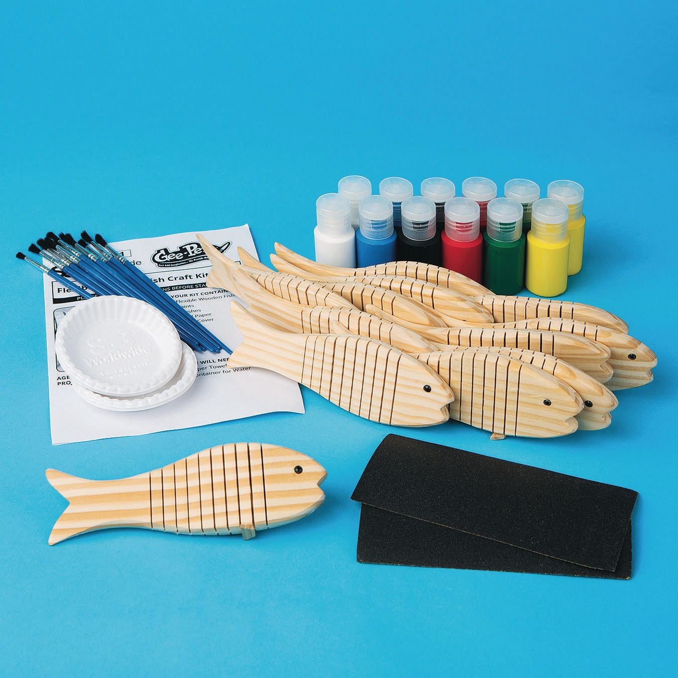 Flexible Wooden Fish Craft Kit, Pack of 12
