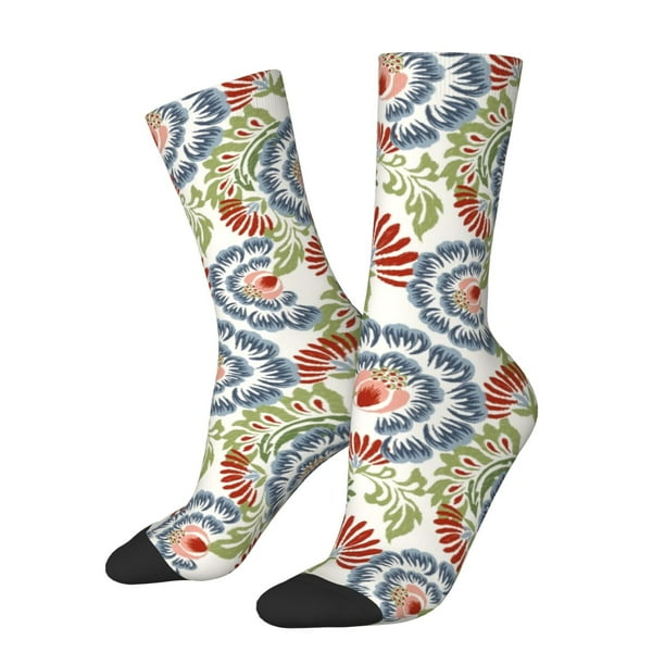 Balery Paisley Floral 5 Calcetas Largas con Estampado para Hombre y Mujer – Suaves y Transpirables, Talla Única (US 5-11)