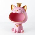 thumbnail image 3 of Lucky Cat Statues Feng Shui Figurine Key Sundries Storage Shelf Decor Home Decor Pink, 3 of 9