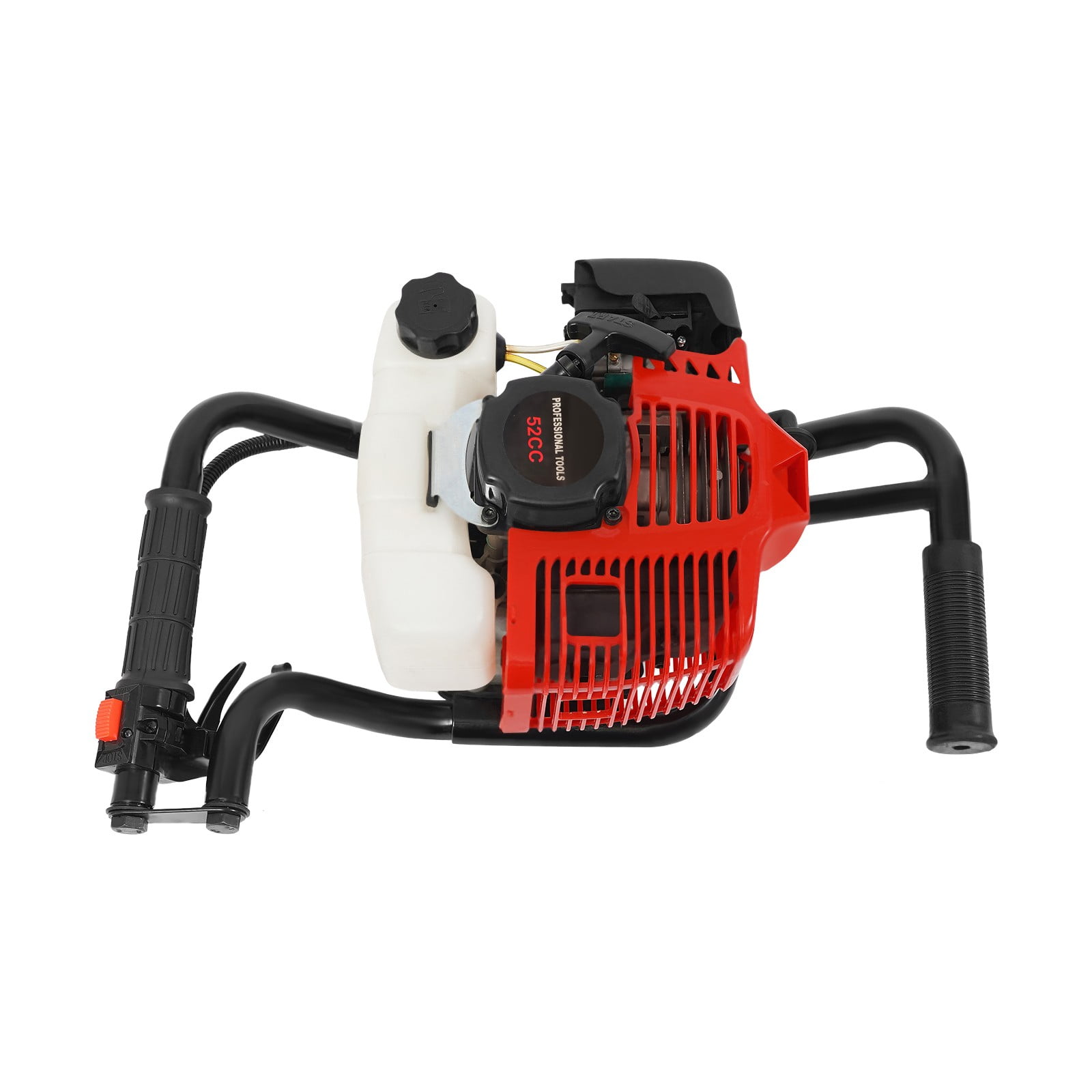2-Stroke Gas-Powered 52CC Earth Auger Post Fence Hole Digger Powerhead, 2HP 6500RPM Petrol Drill Borer for Garden & Lawn, Digging, Suitable Drill Bit 3.94in/5.91in/7.87in/11.81in