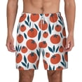 thumbnail image 2 of Picia Hand Drawn Tomatoes pattern Mens Swim Trunks with Compression Liner Stretch Beach Shorts Quick Dry with Zipper Pockets No-Chafing Board Shorts-Small, 2 of 9