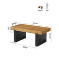 thumbnail image 2 of Rustic Coffee Table with Solid Fir Wood Top and Sturdy Black Base, 2 of 7