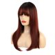 thumbnail image 2 of Peluca de cabellero rojo vino degradado negro de 20 "con flequillo, peluca resistente al calor de exterior exterior exterior natural para mujeres y Yuyangstore  Pelucas largas de pelo sintético para mujer, 2 of 8