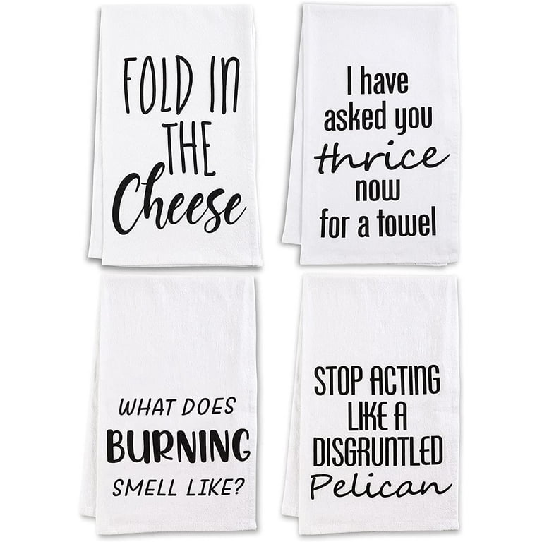 Funny Kitchen Towels Set-Funny Flour Sack Dish Towels Decorative