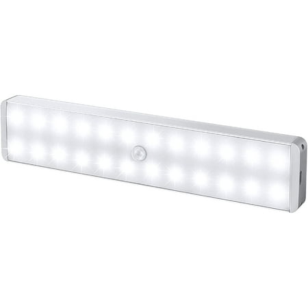 

LED Closet Light 24-LED Newest Dimmer USB Rechargeable Motion Sensor Under Cabinet Lighting Wireless Stick-Anywhere Night Safe Light Bar with Remote for Stairs Wardrobe Kitchen Hallway