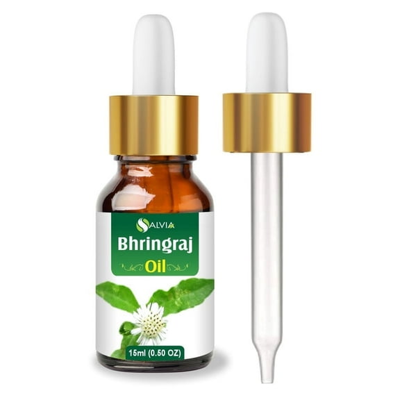 Salvia Bhringraj Oil (Eclipta alba) |Undiluted Uncut Cold Pressed Premium Oil Use for Aromatherapy, Skin Care & Hair - Therapeutic Grade (15 ML with Dropper (0.50 floz))