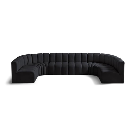 Meridian Furniture Arc Black Velvet Modular Sectional