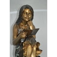 thumbnail image 2 of Sitting Girl on Log Reading a Book Bronze Statue -  Size: 19"L x 13"W x 48"H., 2 of 12