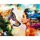 thumbnail image 1 of Cuadros Decorativos Chica y lobo pintura por números DIY acrílico sin marco imagen sobre lienzo (D) Likrtyny embutido en tela, 1 of 6