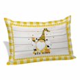 thumbnail image 2 of Gnomes Bees Pillow Covers 12"x20", Spring Daisy Wooden Grain Yellow Plaid Soft Brushed Microfiber Breathable Throw Pillow Covers, Pillowcase with Zipper for Couch Sofa Bedroom Living Room, 2 of 9