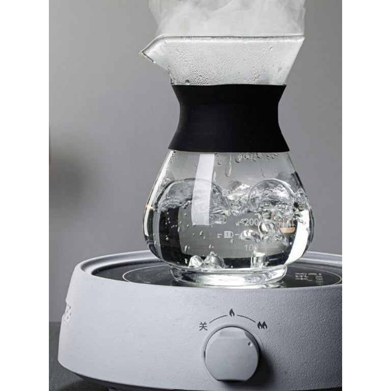 Pour Over Coffee Maker, BPA-Free Glass Carafe -Hand Coffee Dripper Brewer Pot - 13.5 Ounce, Size: 6.4, White