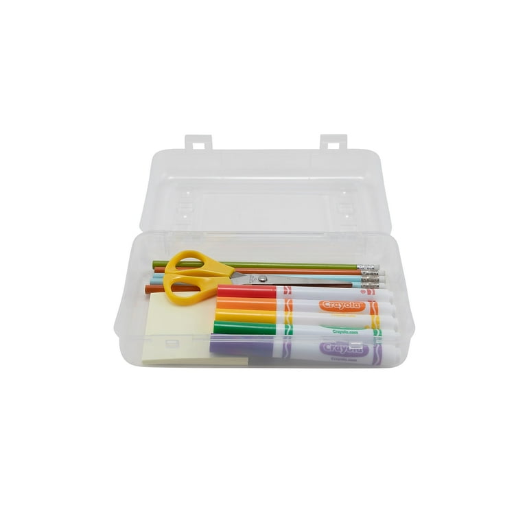 Advantus Gem Polypropylene Pencil Box with Lid Clear 8 1 2 x 5 1 2 x 2 1 2 1 Count
