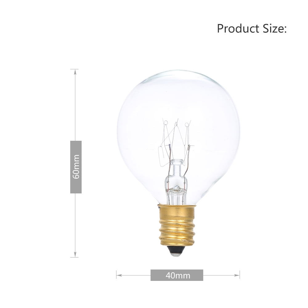 Tomshine G40 Globe Tungsten Incandescent Bulb Lamp 25 Pack Warm White, E12 Base Socket Holder Great for Wedding Function Lighting