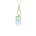 thumbnail image 2 of ANGARA Natural Prong-Set Oval 1 ct Aquamarine Pendant with Diamond Bale in 14K Yellow Gold for Women (Size-8x6mm) | March Birthstone, Anniversary, Jewelry Gift for Women | Natural Aquamarine Necklace, 2 of 9