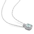 thumbnail image 3 of Everly Women's Aquamarine 10k White Gold Necklace, 3 of 6