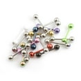 thumbnail image 2 of Surgical Steel Tongue Ring Straight Barbell 14 Gauge 5/8" CZ - 20 Pack, 2 of 8
