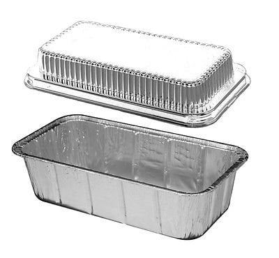 Handi-Foil 2 lb. Aluminum Foil Loaf Bread Pan Tin w/Dome Lid Heavy Duty