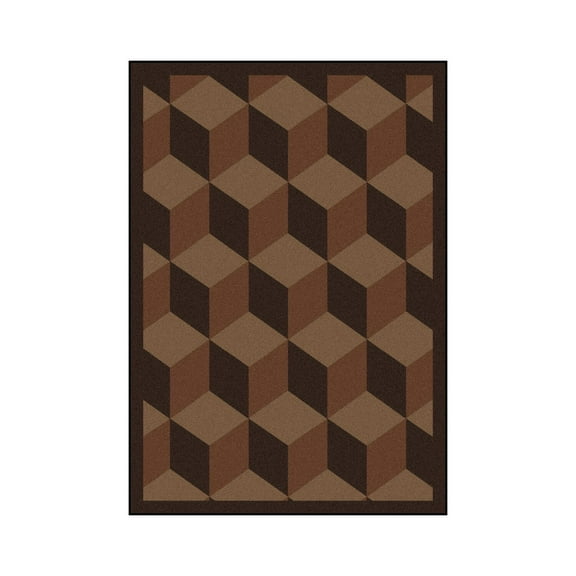 Kaleidoscope - Whimsical Area Rugs Highrise, 7'8" x 10'9", Chocolate