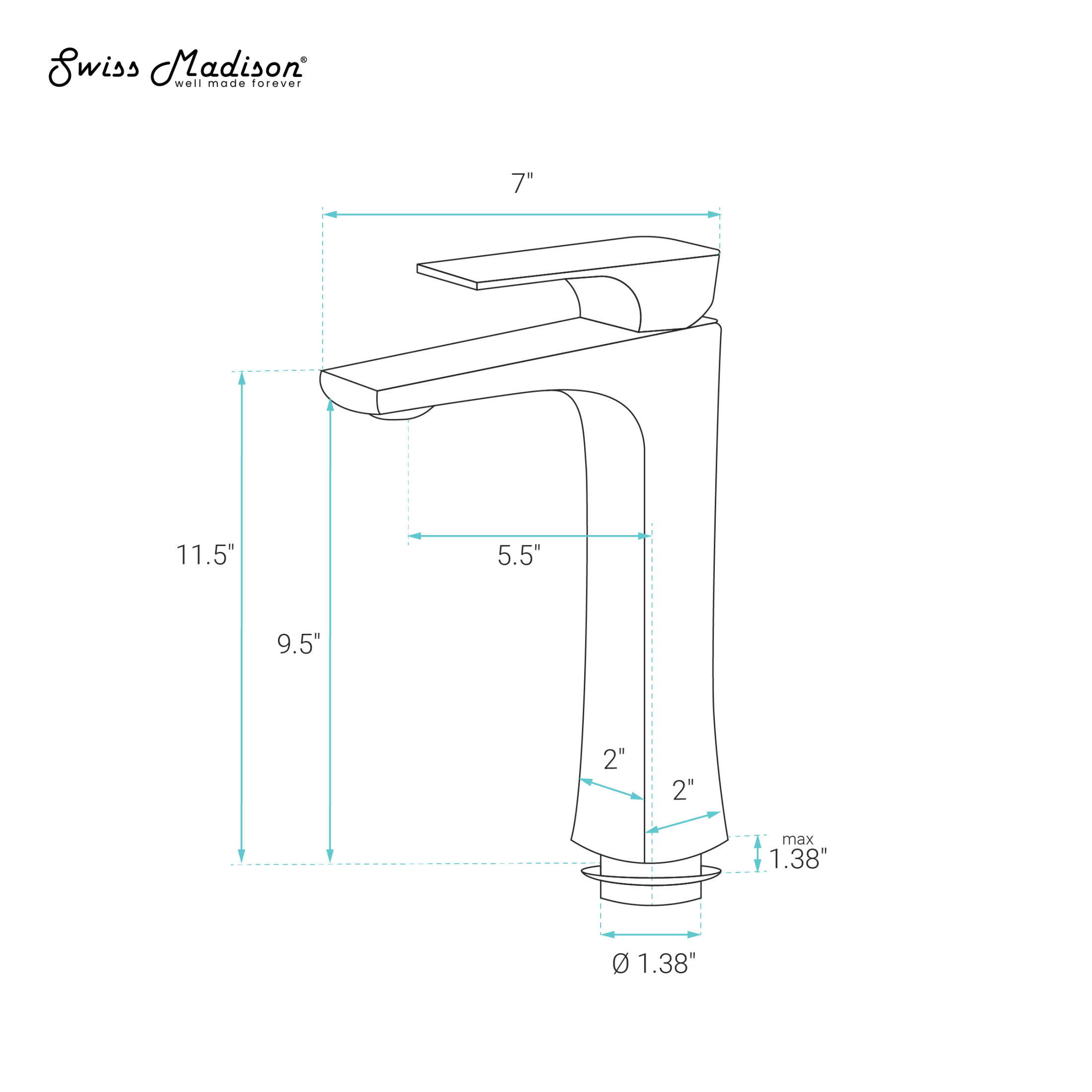 Monaco Single Hole, Single-Handle, High Arc Bathroom Faucet in Matte Black