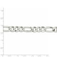 thumbnail image 4 of Solid 925 Sterling Silver Men's 9.5mm Flat Figaro Chain Necklace - with Secure Lobster Lock Clasp 20", 4 of 6