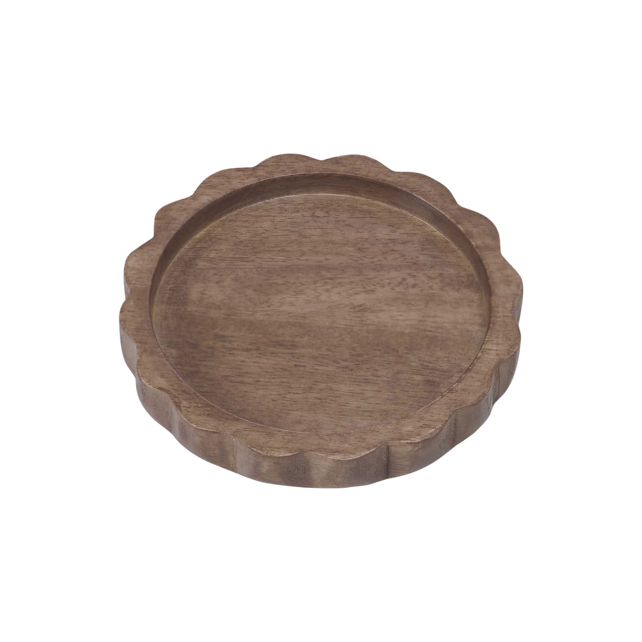 My Texas House 2-Piece Natural Mango Wood Decorative Trinket Trays, 5.32" x 1"