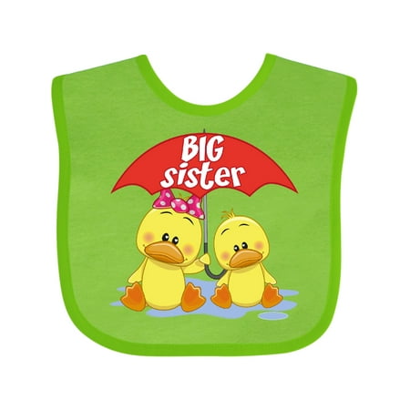 

Inktastic Big Sister Duck Gift Baby Girl Bib