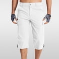 thumbnail image 2 of Mens Cargo Shorts with 7 Pockets Casual Long Blew Knee Capri 3/4 Pants for Work Fishing Hiking Athletic, 2 of 7