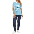 thumbnail image 5 of ZXSXSY Women Floral Printed Round Neck Short Sleeves Top, 5 of 6