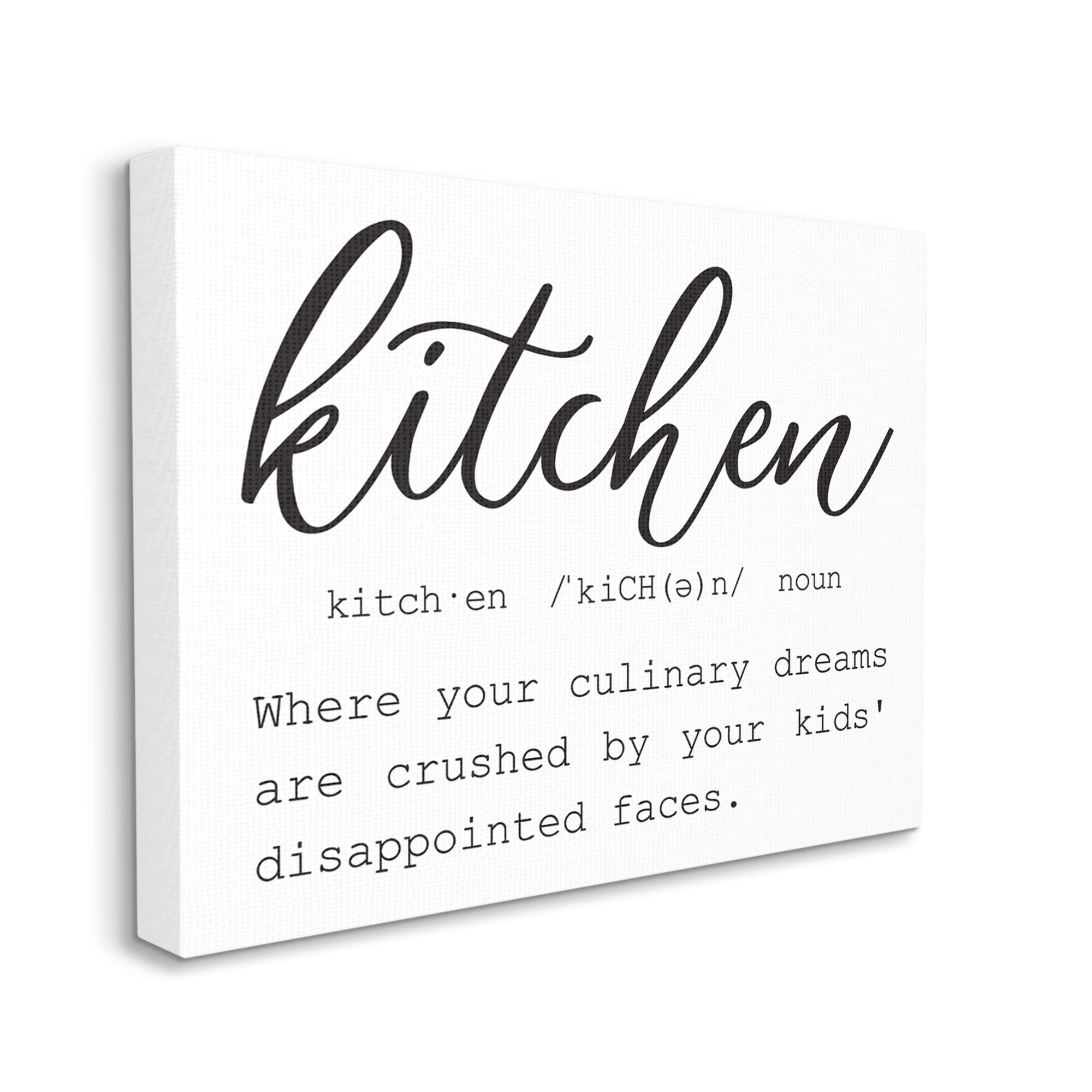 Stupell Industries Funny Kitchen Phrase Definition Cooking Typography Graphic Art Gallery Wrapped Canvas Print Wall Art, Design by Lettered and Lined