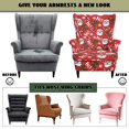 thumbnail image 6 of Qpednta HoHo Santa Claus Wingback Chair Covers, 2 Pieces Wingback Chair Slipcover for Leather Chair, Removable Anti‑Scratch Furniture Protector for Wingback Chair for Rental House, 6 of 7