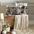 thumbnail image 3 of Decorative Blue 26"x26" (65x65 cm) Euro Shams, Cotton Quilted Euro Shams For Sofa, Ikat Pattern Contemporary Style - Amisha, 3 of 12
