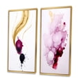thumbnail image 3 of Designart "Ethereal Elegance Magenta Ink Clouds I" Abstract Painting Framed Wall Art Set Of 2 - Modern Gold Frame Gallery Set For Office Decor, 3 of 6