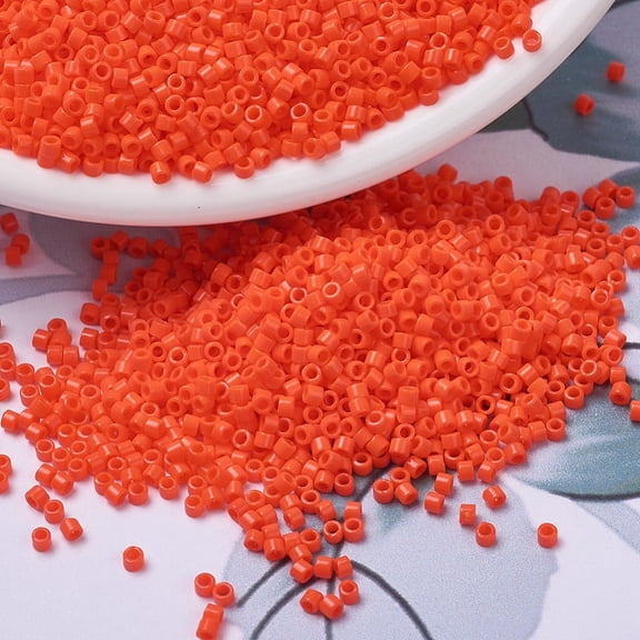 MIYUKI Delica Beads Cylinder Japanese Seed Beads 11/0 (DB0722) Opaque Orange 1.3x1.6mm Hole: 0.8mm about 2000pcs/10g
