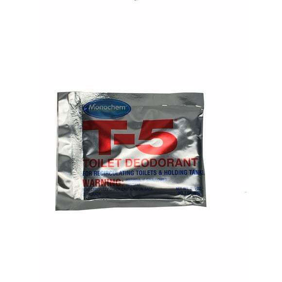 Valterra Waste Holding Tank Treatment VM30752 Monochem T-5; Used To Neutralize Waste Odors In Recirculating Toilets; 2.25 Ounce Powder Foil Packets; 12 Treatments Per Box