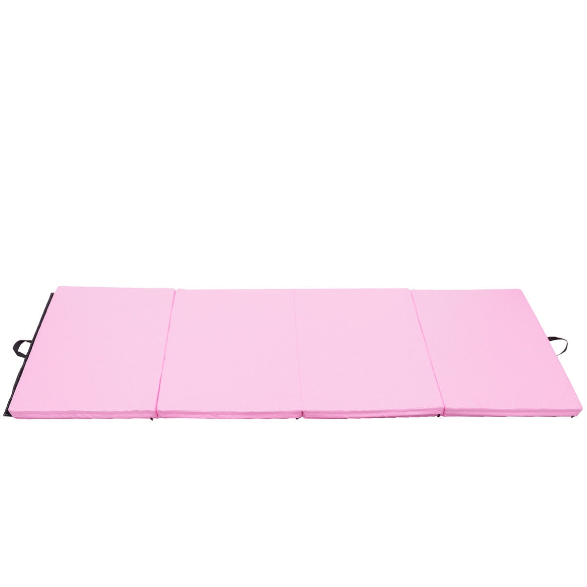 Gymax 4 Ft. x 8 Ft. x 2 In., Gymnastics Mat Thick Folding Panel Aerobics Exercise Gym Mat Fitness, Pink