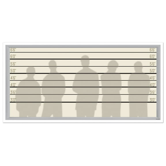 Party Central Pack of 6 Beige and Black Criminal Line Up Photo Party Backdrop Decors 62"
