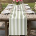 thumbnail image 4 of Sage Green Striped Table Runner 72 Inches, Farmhouse Aesthetic Modern Stripes Bed Runner Dresser Scarves Tabletop for Indoor Outdoor Parties/Ceremony/Banquet, 18" x 72", 4 of 9